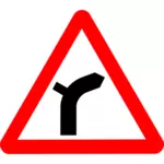 Minor side road junction sign vector illustration