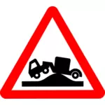 Road sign in triangle