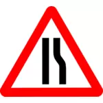 Road sign narrows