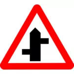 Staggered road sign