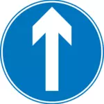 Drive straight on only traffic sign vector image