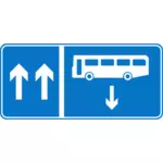 Bus in tegenovergestelde rijstrook informatie verkeer teken vector afbeelding