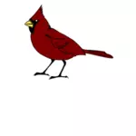 Oiseau cardinal de clipart de couleur rouge