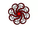Black and red abstract octopus