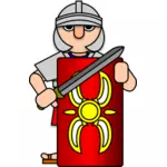 Roomalainen sotilas kilven takana