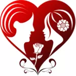 Image vectorielle d'un coeur rouge pour la Saint-Valentin
