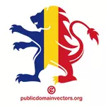 शेर आकृति में रोमानियाई झंडा