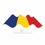 Bendera Rumania bergelombang vektor