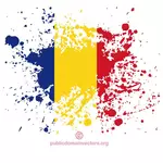 Romanias flagg i maling sprut