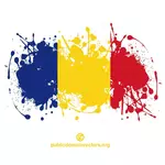 インク スパッタ図形のルーマニアの旗