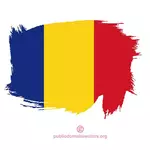 रोमानियन झंडा सफेद सतह पर पेंट