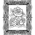 Image vectorielle de roses encadrées
