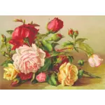 Roses on table
