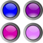 Dedo tamanho imagem vetorial de botões coloridos
