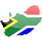 Vector graphics of country shape South Africa flag