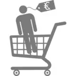 ClipArt-Grafiken des Mannes in einem Warenkorb
