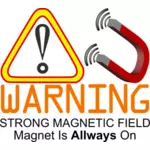 Sterke magneet waarschuwingsbord vector afbeelding