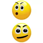 Vector illustration of OMG and confused smilies