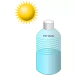 Pet bottle in the sun vector illustration