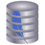 SQLite-Datenbanken und Tools mit Feder-Symbol Vektorgrafiken