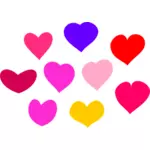 Vector clip art of bundle of hearts