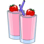 Strawberry smoothie vector
