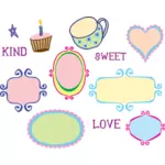 Vector image of kitschy frames selection