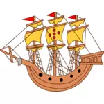 Zeilen schip cartoon afbeelding
