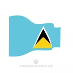 Bandiera di Saint Lucia vettore ondulata