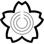 Officiële zegel van Sakuragawa dorp vector illustraties