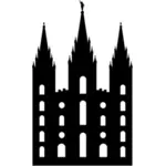 Salt Lake Temple small silhouette vector image