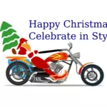 Santa biker på chopper vektor illustration
