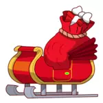 Santa Claus sleigh with presents vector drawing