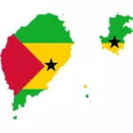 Sao Tome och Principe flagga karta