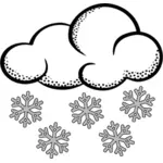 Clip-art de nuvem de linha acha que arte nevado