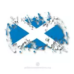 在墨水飞溅的苏格兰国旗