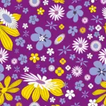 Flores sobre fondo púrpura