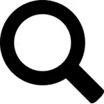 Vector graphics of simple black PC search icon