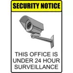 24 de ore de supraveghere de securitate avertizare eticheta vector illustration