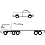 矢量图形的大型和小型卡车