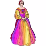 Colorful medieval woman