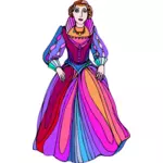 Princess in colorful dress