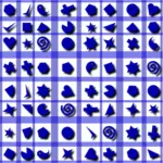 Shapes pattern in blue