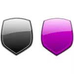 Black and purple shields vector graphics