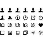 Conjunto de iconos negro simple
