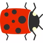 Vector graphics of cartoon ladybug closeup