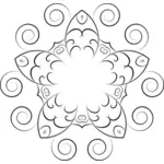 Dessin d'un motif floral avec des pétales tourbillonnants vectoriel