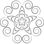 Gráficos vectoriales de diseño floral de pétalos se arremolinan