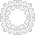Vector drawing of flourish round frame