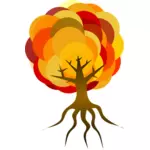 Tree with root vector graphics